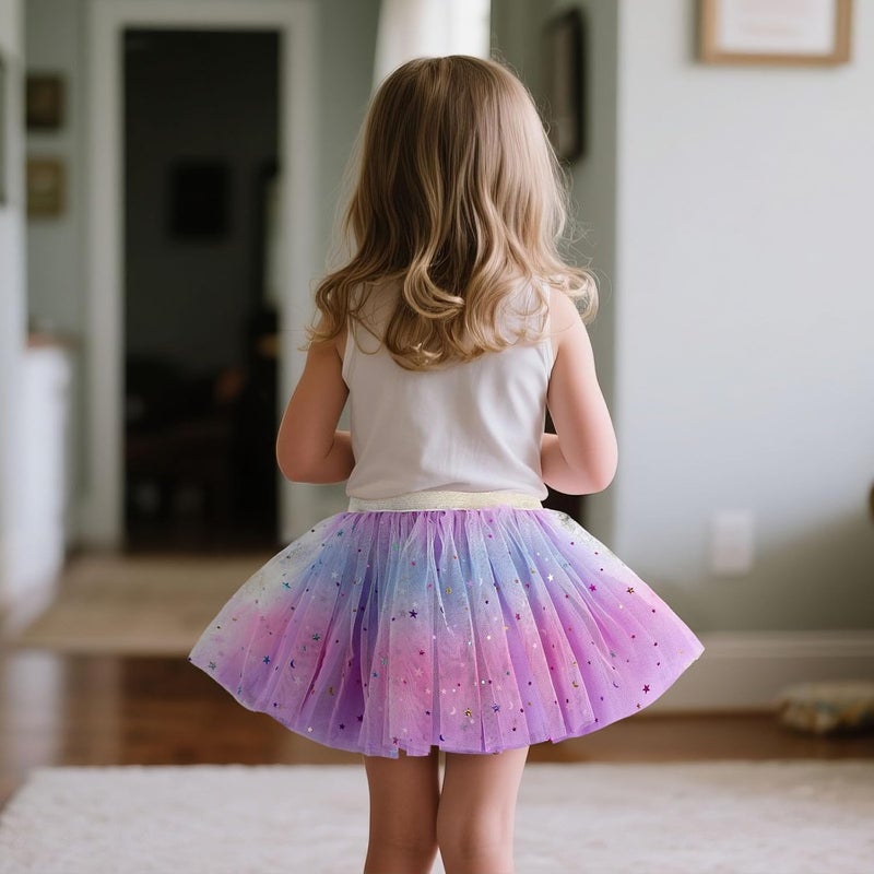 Revkokmx Girls Layered Rainbow Tutu Skirt Dance Dress Ruffle Tiered Clubwear - Image 4